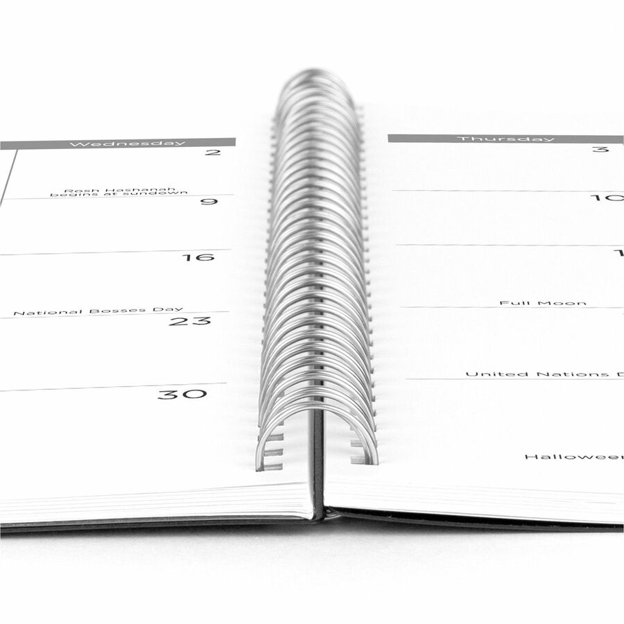 Mead Basic Weekly Monthly Planner, Black, Large, 8 1/2" x 11" (CRW62005)