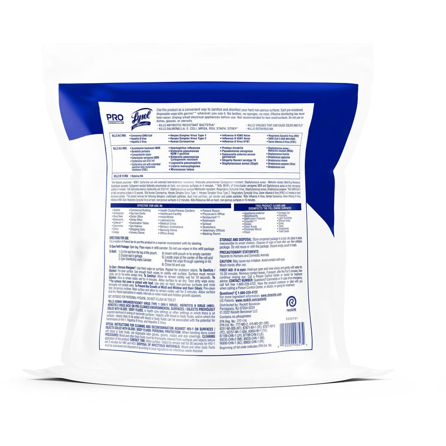 Lysol Professional Disinfecting Wipes Bucket Refill (99857)
