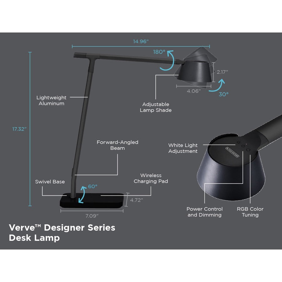 Bostitch Verve Adjustable LED Desk Lamp (2200QISMBK)