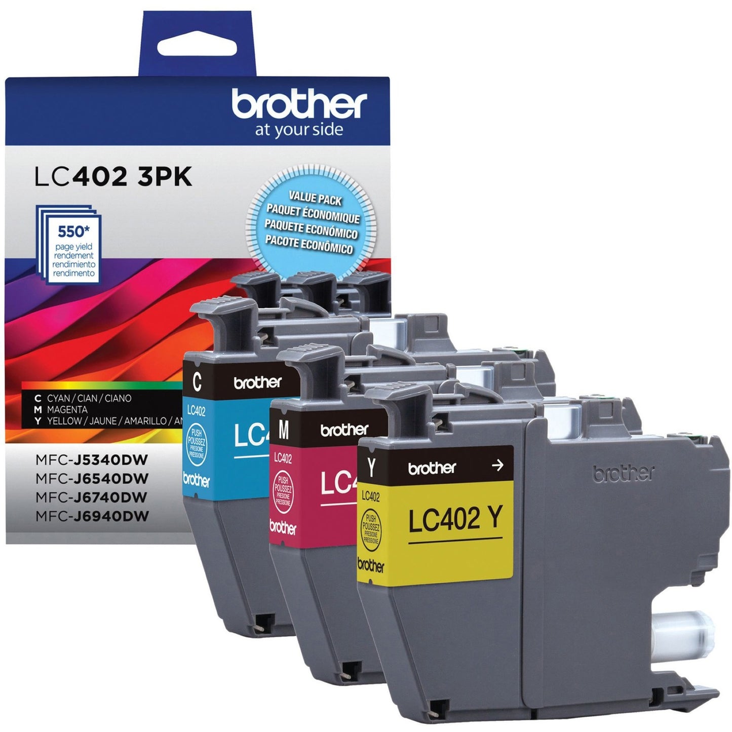 Brother Original Standard Yield Inkjet Ink Cartridge - Cyan, Magenta, Yellow - 3 Pack (LC4023PKS)