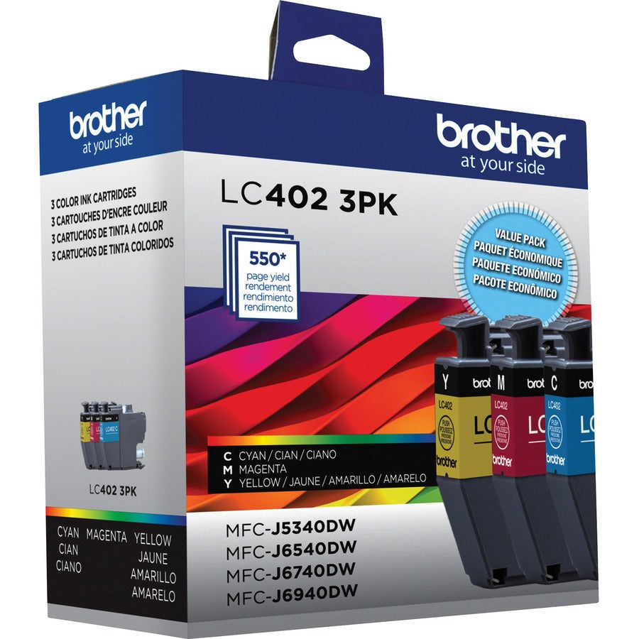 Brother Original Standard Yield Inkjet Ink Cartridge - Cyan, Magenta, Yellow - 3 Pack (LC4023PKS)