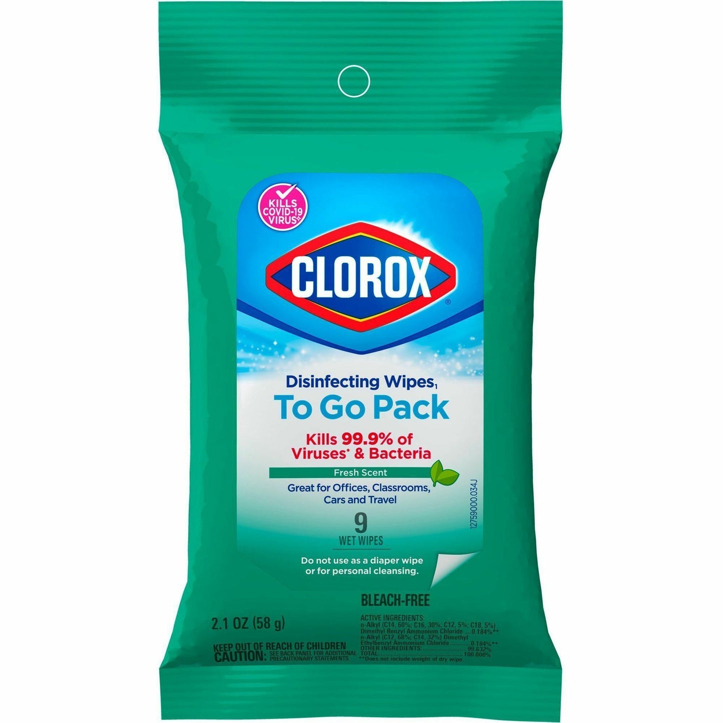 Clorox On The Go Bleach-Free Disinfecting Wipes (60133CT)