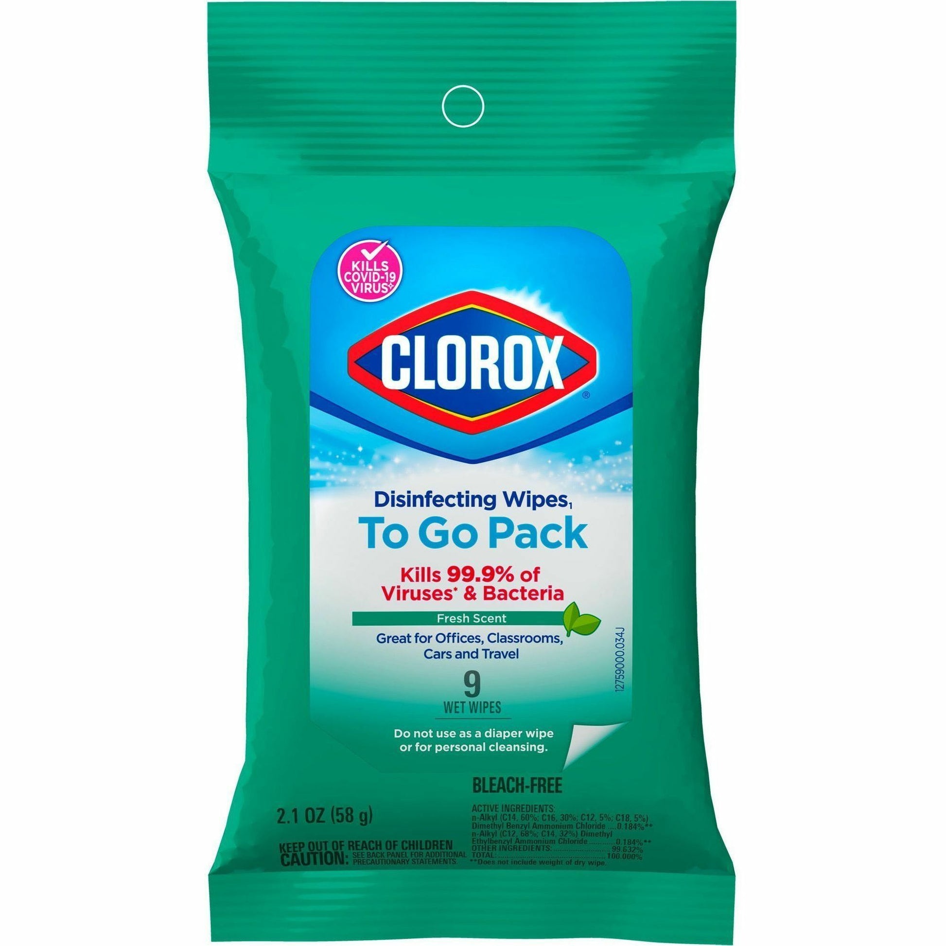 Clorox On The Go Bleach-Free Disinfecting Wipes (60133CT)