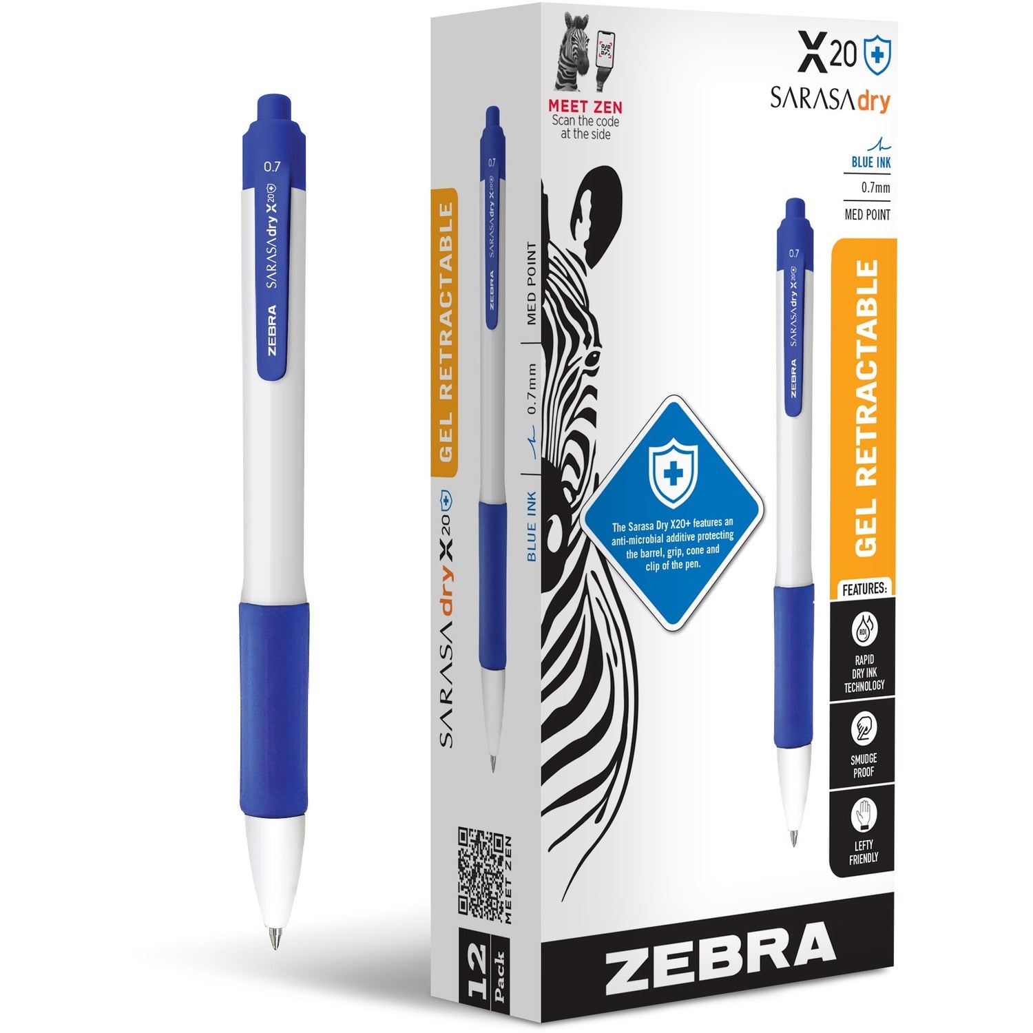 Zebra SARASA dry X20+ Retractable Gel Pen (41620)