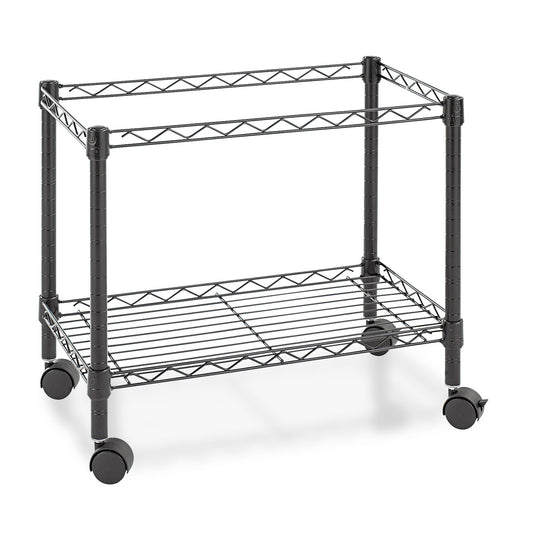 Alera One-Tier File Cart for Side-to-Side Filing, Metal, 1 Shelf, 1 Bin, 24" x 14" x 21", Black (FW601424BL)