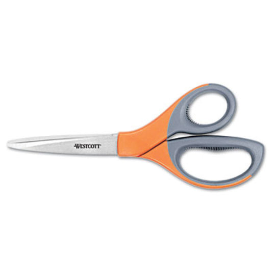 Westcott Elite Series Stainless Steel Shears, 8" Long, 3.5" Cut Length, Straight Orange Handle (41318)