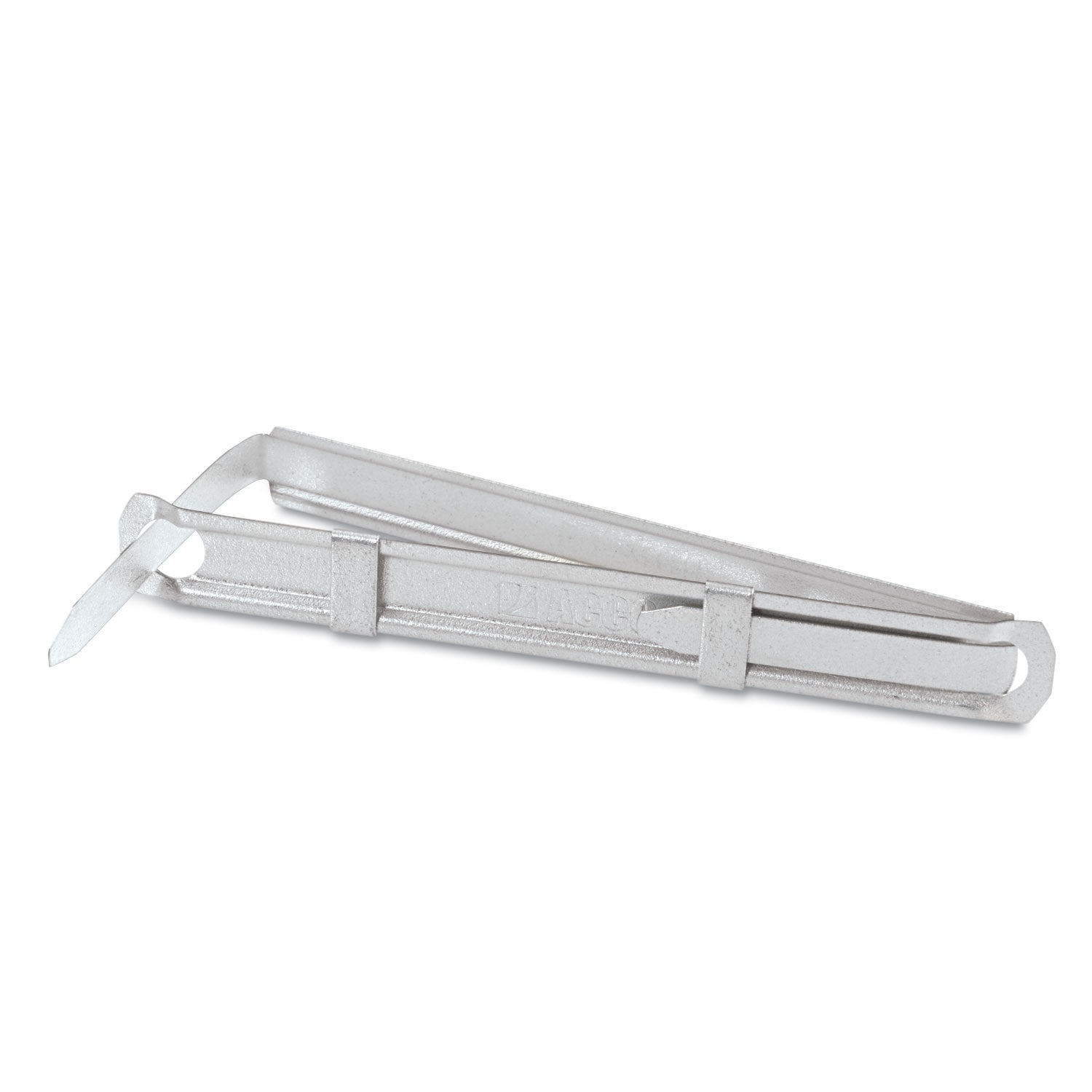 Acco Premium Two-Piece Two-Prong Paper Fastener Base and Compressor Sets, 1" Capacity, 2.75" Center to Center, Silver, 50/Box (70012)