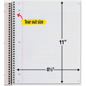 Mead Five Star Wirebound Notebook, 1 Subject, College Ruled, 11" x 8 1/2" , White (72456)