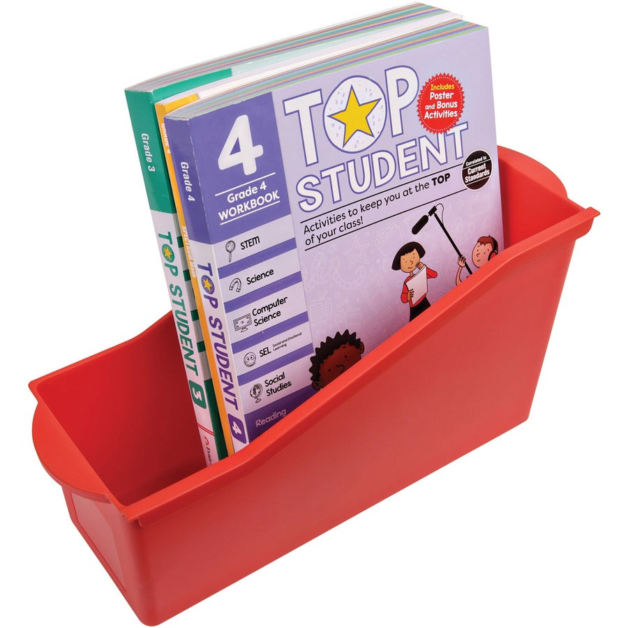 Deflecto Antimicrobial Kids Book Bin (39508RED)