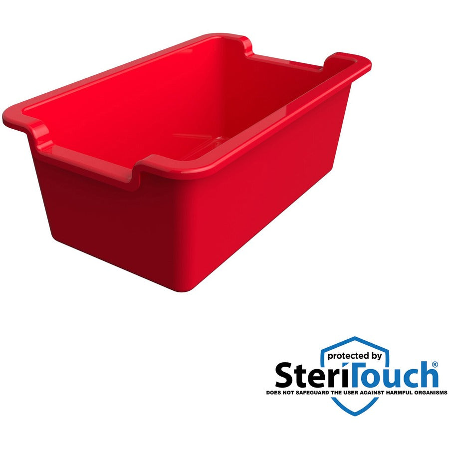 Deflecto Antimicrobial Rectangular Storage Bin (39510RED)