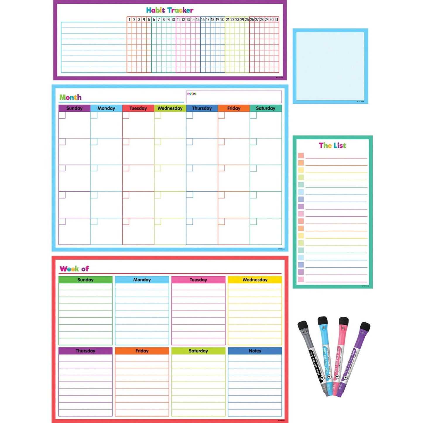 Teacher Created Resources Dry-Erase Task Calendar Set (77405)