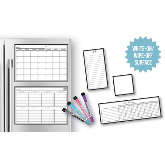 Teacher Created Resources Black & White Dry-Erase Magnetic Calendar Set (77407)