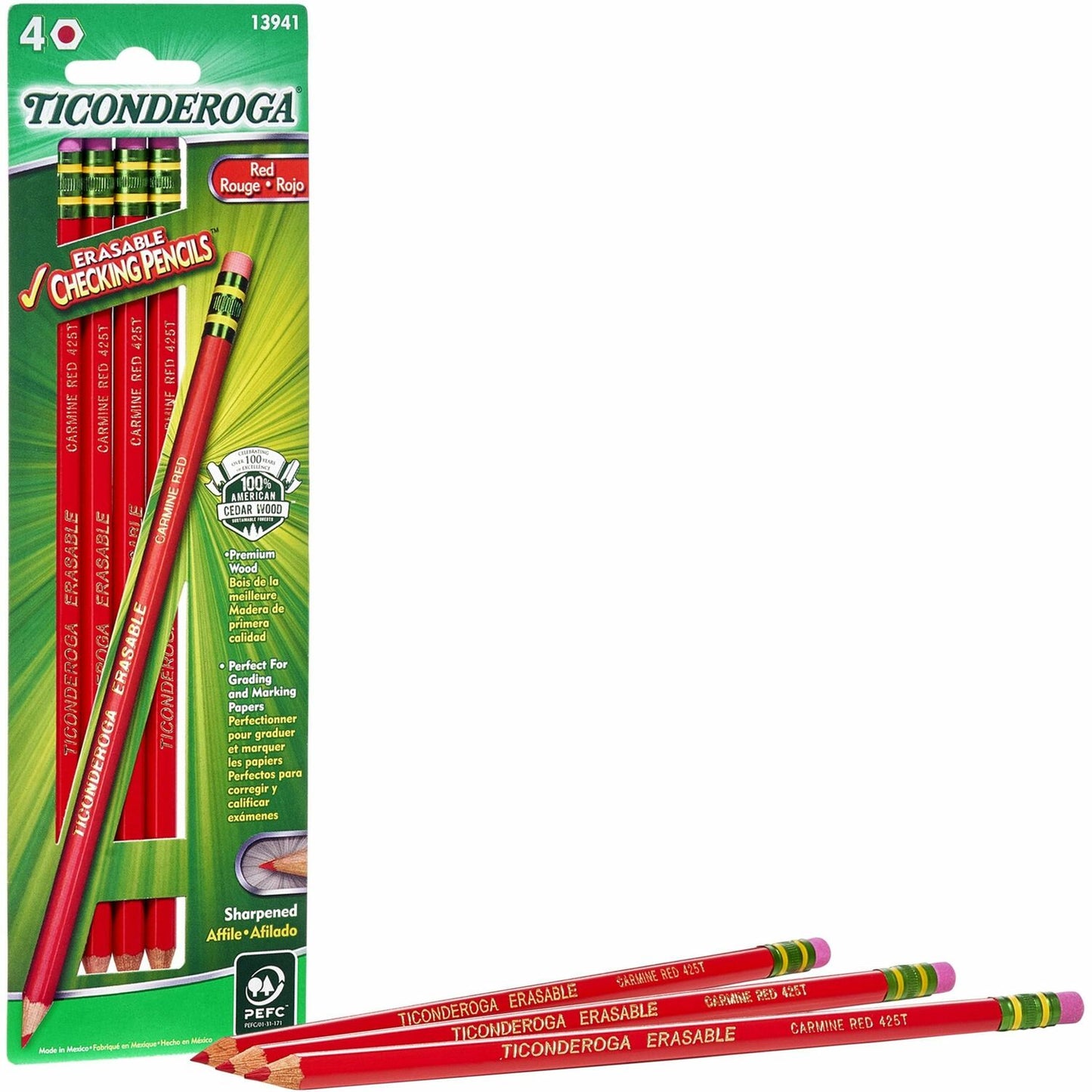 Ticonderoga Erasable Pre-Sharpened Checking Pencils (X13941)