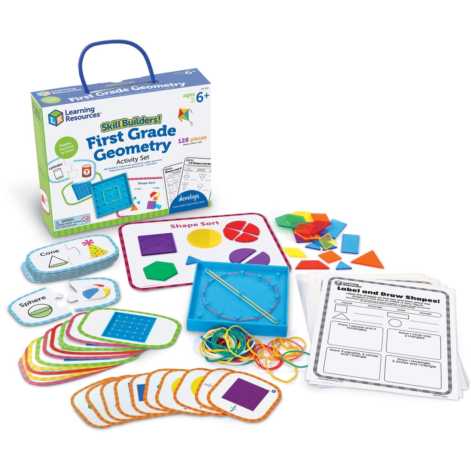 Learning Resources Skill Builders! First Grade Geometry Activity Set (LER1239)