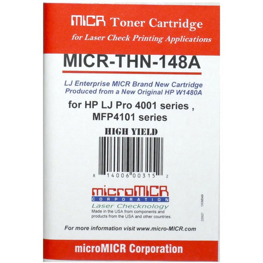 microMICR MICR Standard Yield Laser Toner Cartridge - Alternative for HP 148A, 148X (W1480A) - Black - 1 Each (MICRTHN148A)