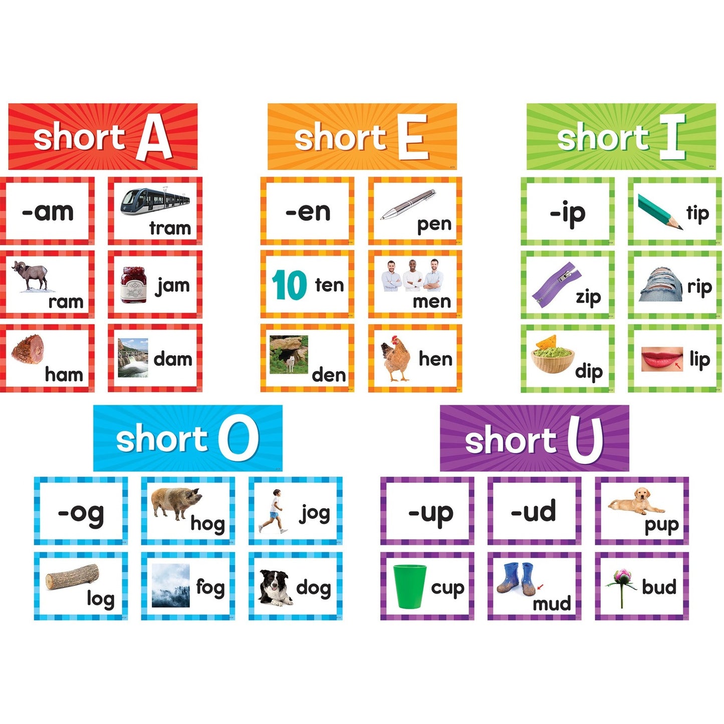 Teacher Created Resources Short Vowels Pocket Chart Cards (20850)