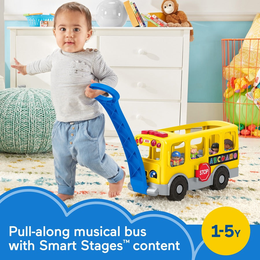 Fisher-Price Little People Toddler Learning Toy, Big Yellow School Bus Musical Push Toy (GLT75)
