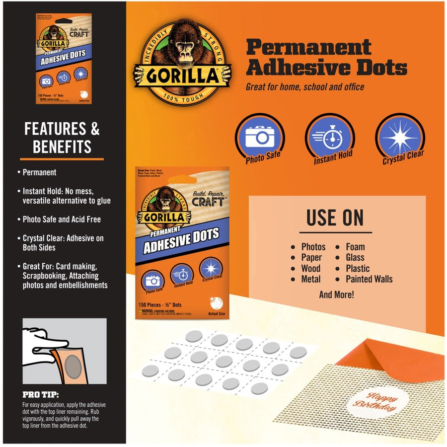 Gorilla Glue Gorilla Permanent Adhesive Dots (104905)