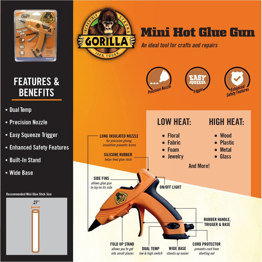 Gorilla Glue Dual Temp Mini Glue Gun (8401502)