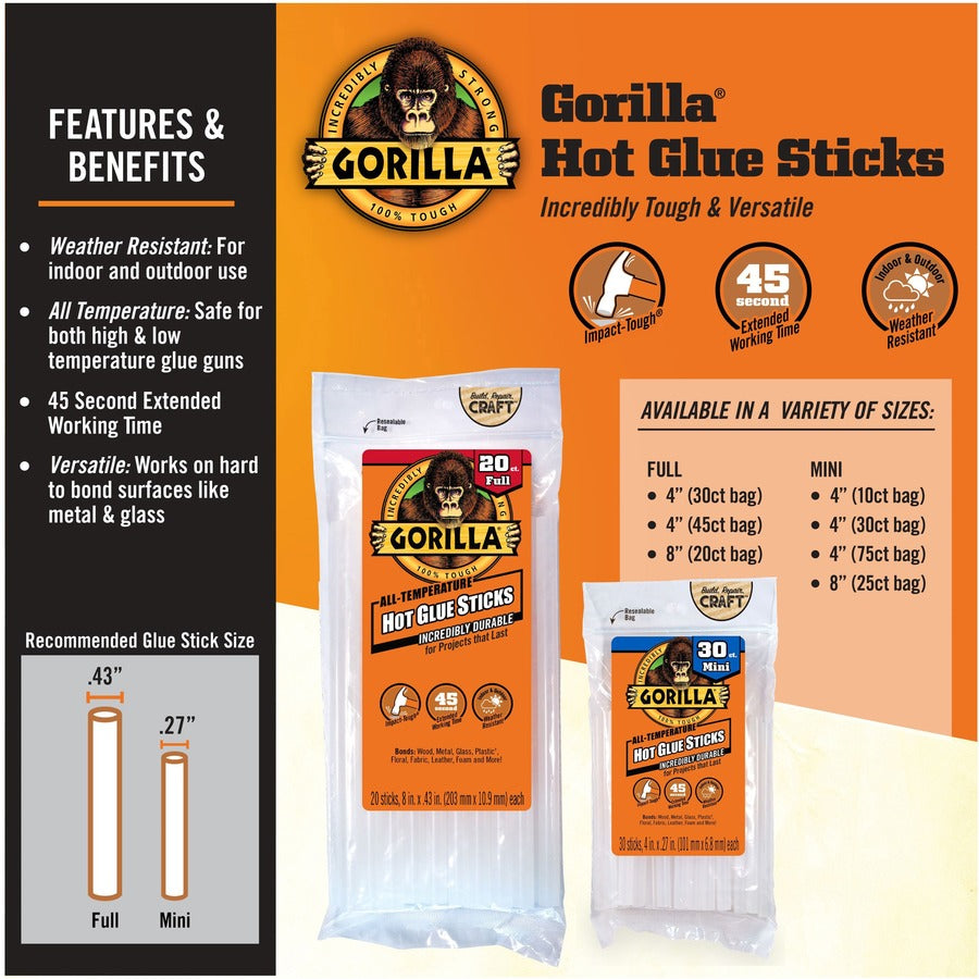 Gorilla Glue Mini Hot Glue Sticks (3023003)