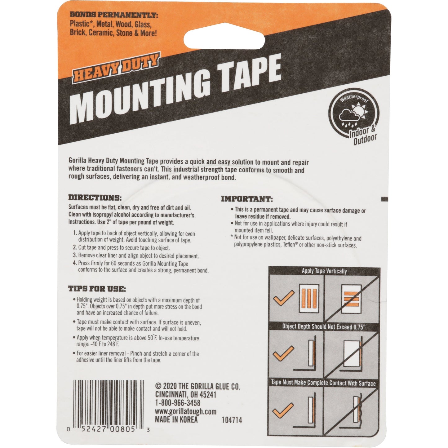 Gorilla Glue Gorilla Heavy Duty Mounting Tape (102441)