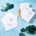  Invitation Cards with Metallic Gold Borders (3325)