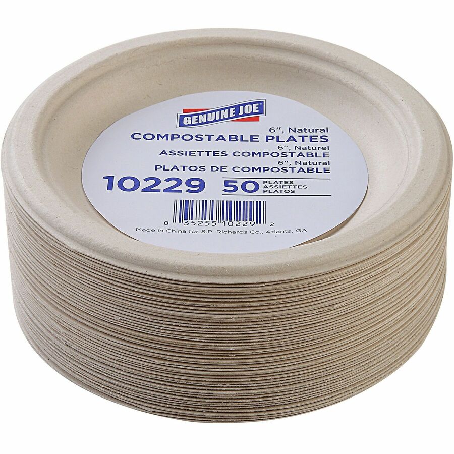 Genuine Joe 6" Compostable Plates (10229)
