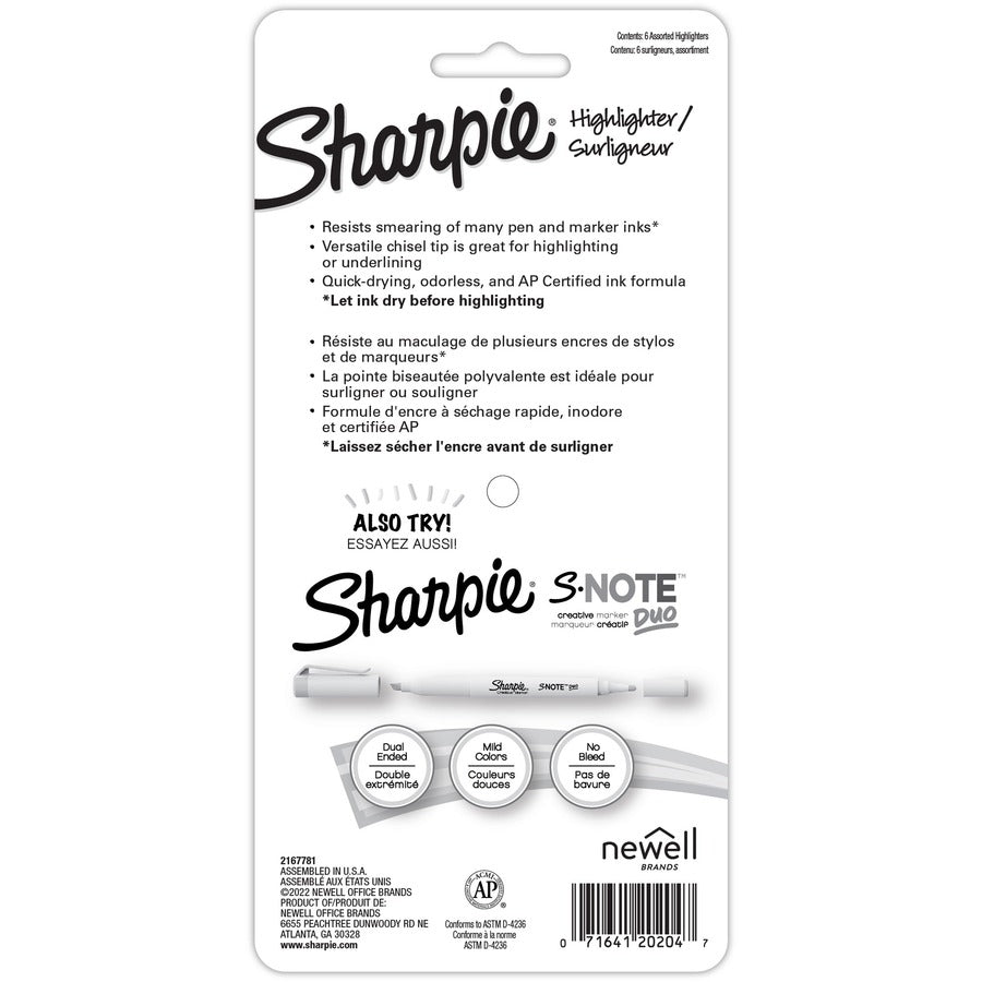 Sharpie Accent Highlighters w/Smear Guard (2157486)