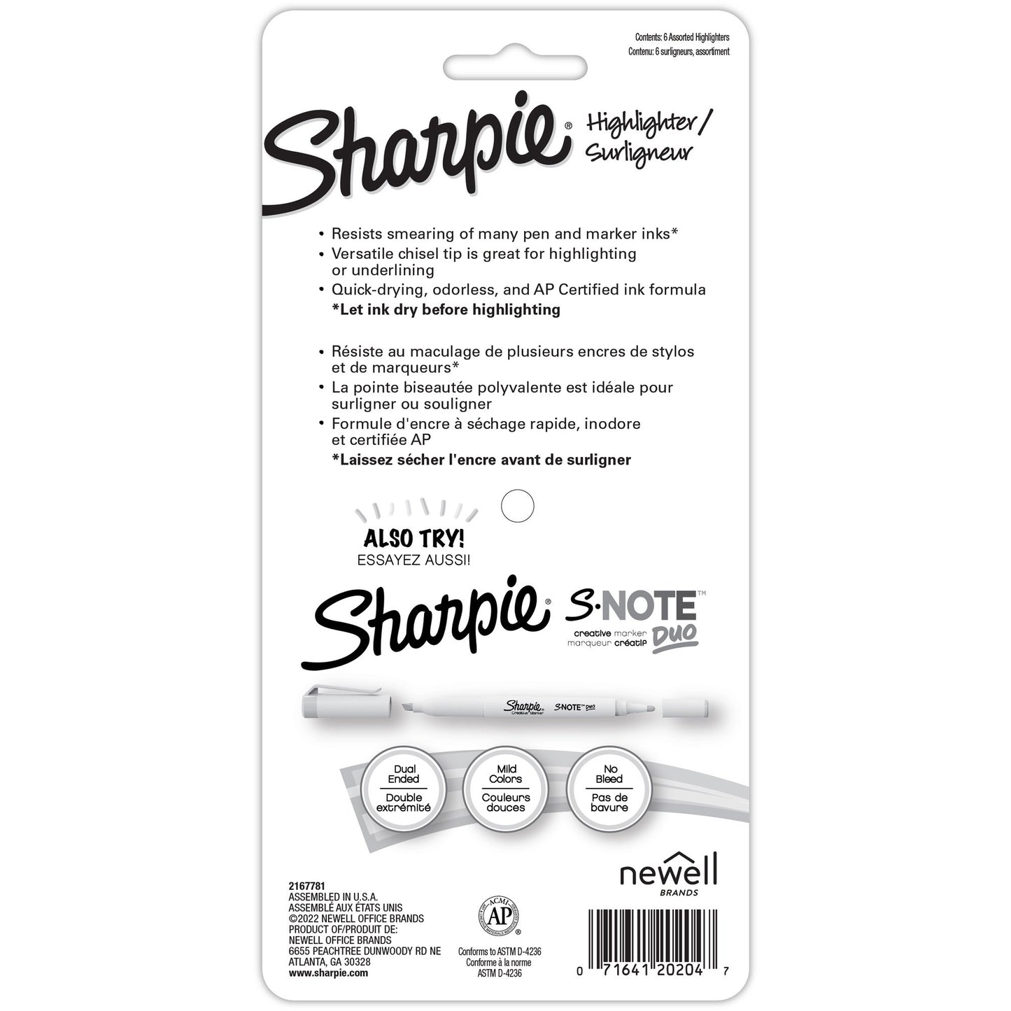 Sharpie Accent Highlighters w/Smear Guard (2157486)