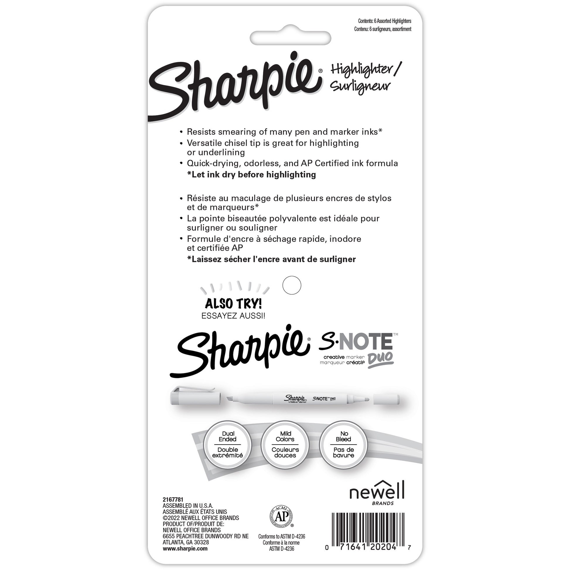 Sharpie Accent Highlighters w/Smear Guard (2157486)