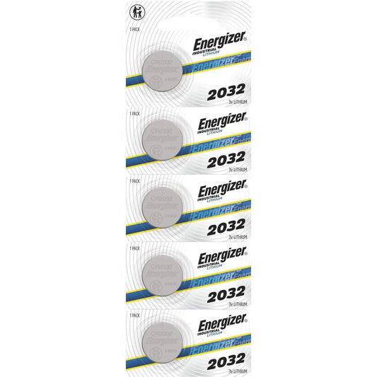 Energizer Industrial 2032 Lithium Batteries, 2032 Energizer Industrial Lithium Batteries, 5 Pack (ECRN2032)