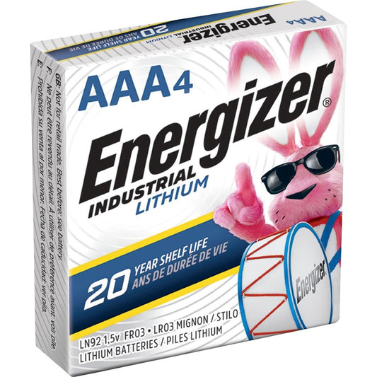 Energizer Industrial AAA Lithium Battery 4-Pack (LN92CT)