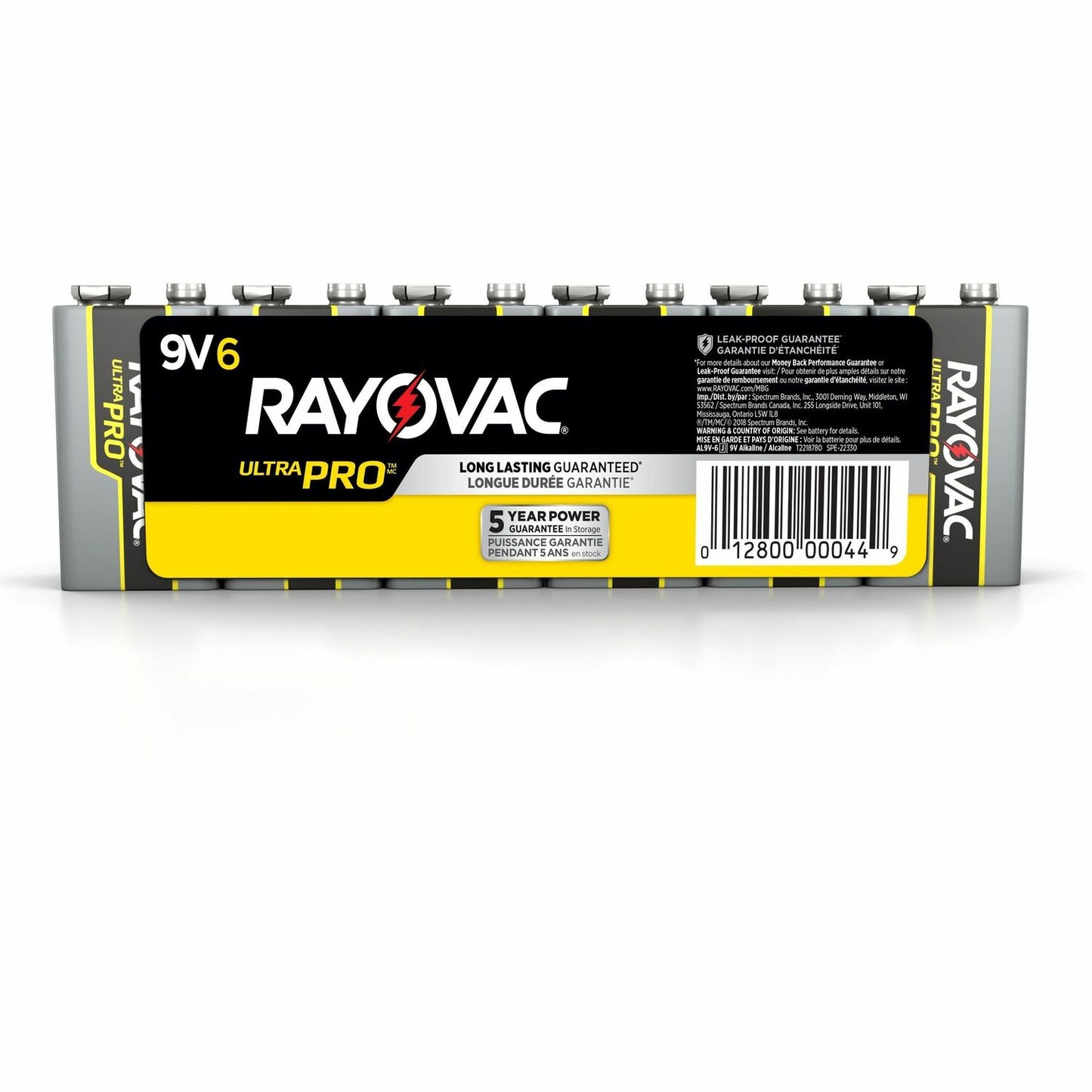 Rayovac Ultra Pro Alkaline 9V Batteries, 6 Pack (AL9V6)