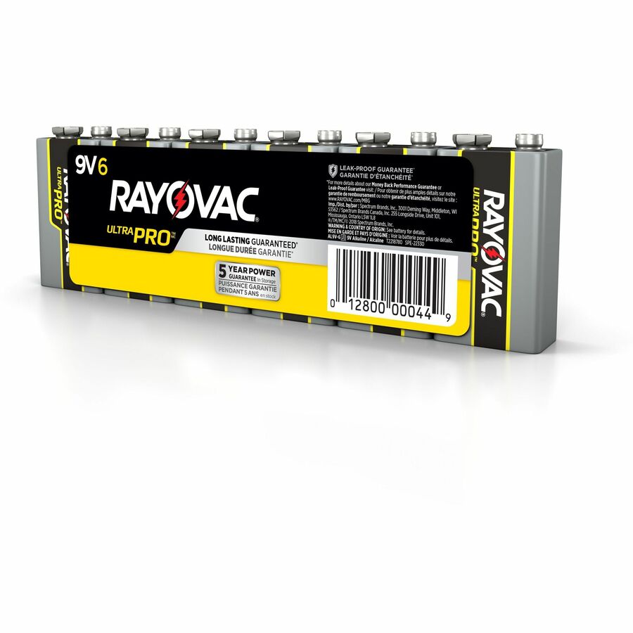 Rayovac Ultra Pro Alkaline 9V Batteries, 6 Pack (AL9V6)