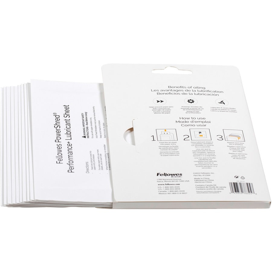 Fellowes Powershred Performance+ Lubricant Sheets (4015501)