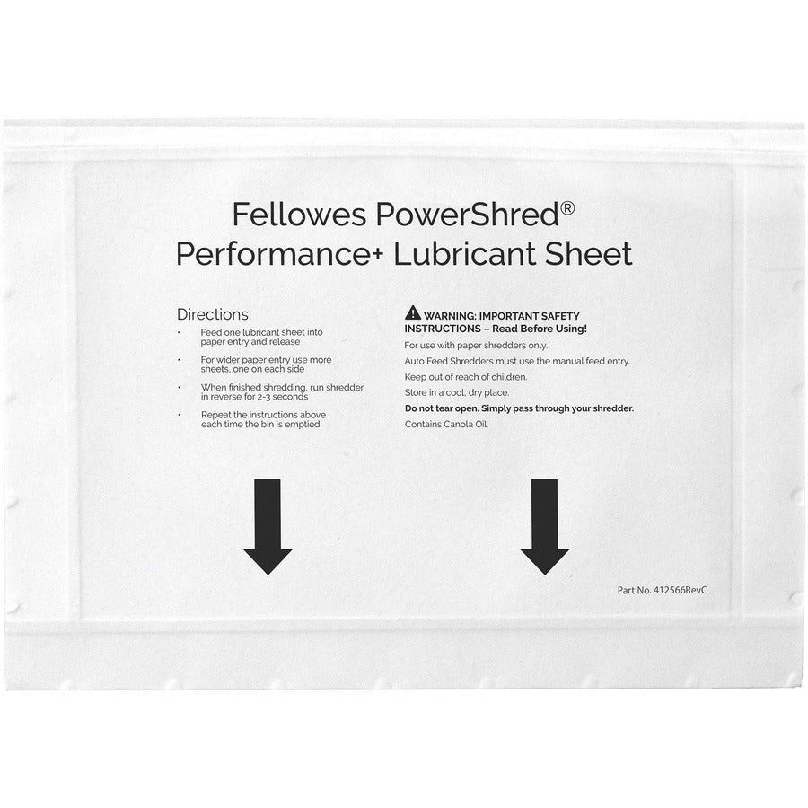 Fellowes Powershred Performance+ Lubricant Sheets (4015501)
