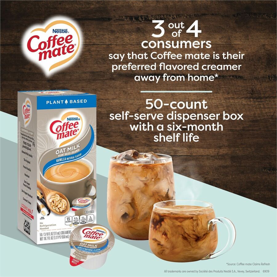 Coffee-mate Coffee mate Oat Milk Vanilla Liquid Creamer Singles (19891CT)