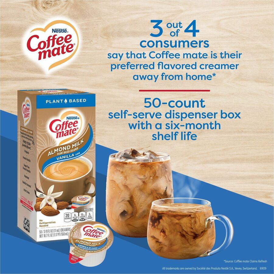 Coffee-mate Coffee mate Almond Milk Vanilla Liquid Creamer Singles (42258CT)