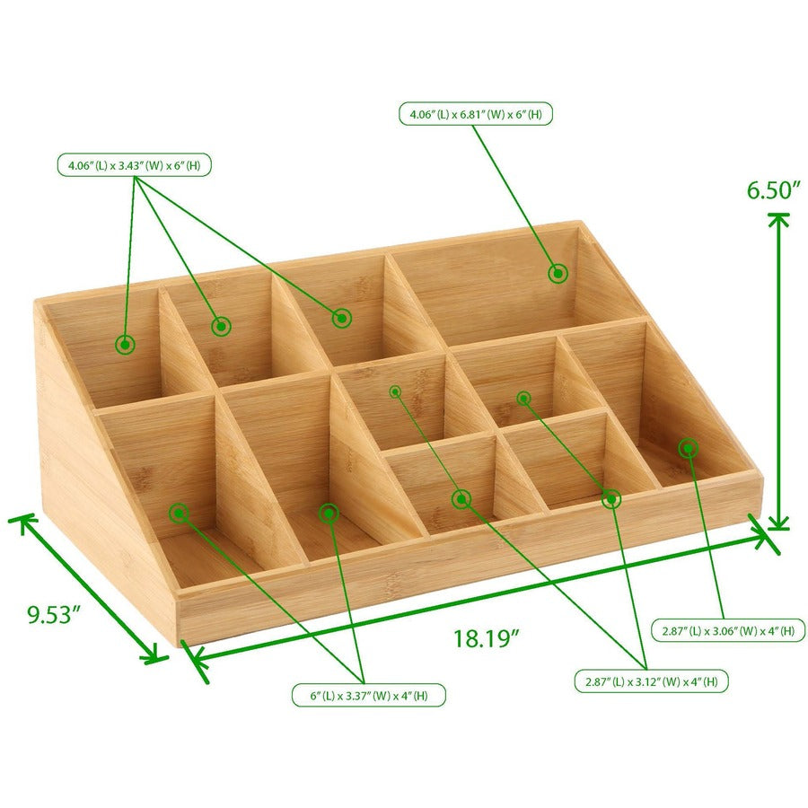 Mind Reader Bali 11-Compartment Bamboo Organizer (COMORGBM)