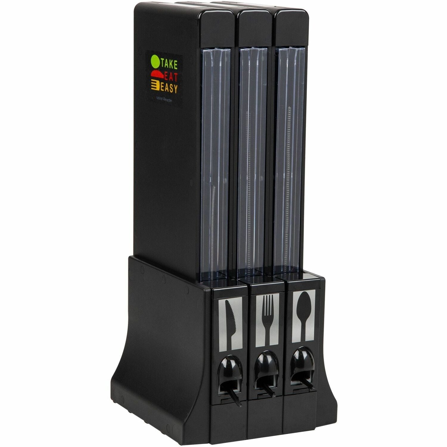 Mind Reader 3-Compartment Utensil Dispenser Organizer (CUTDISPBK)