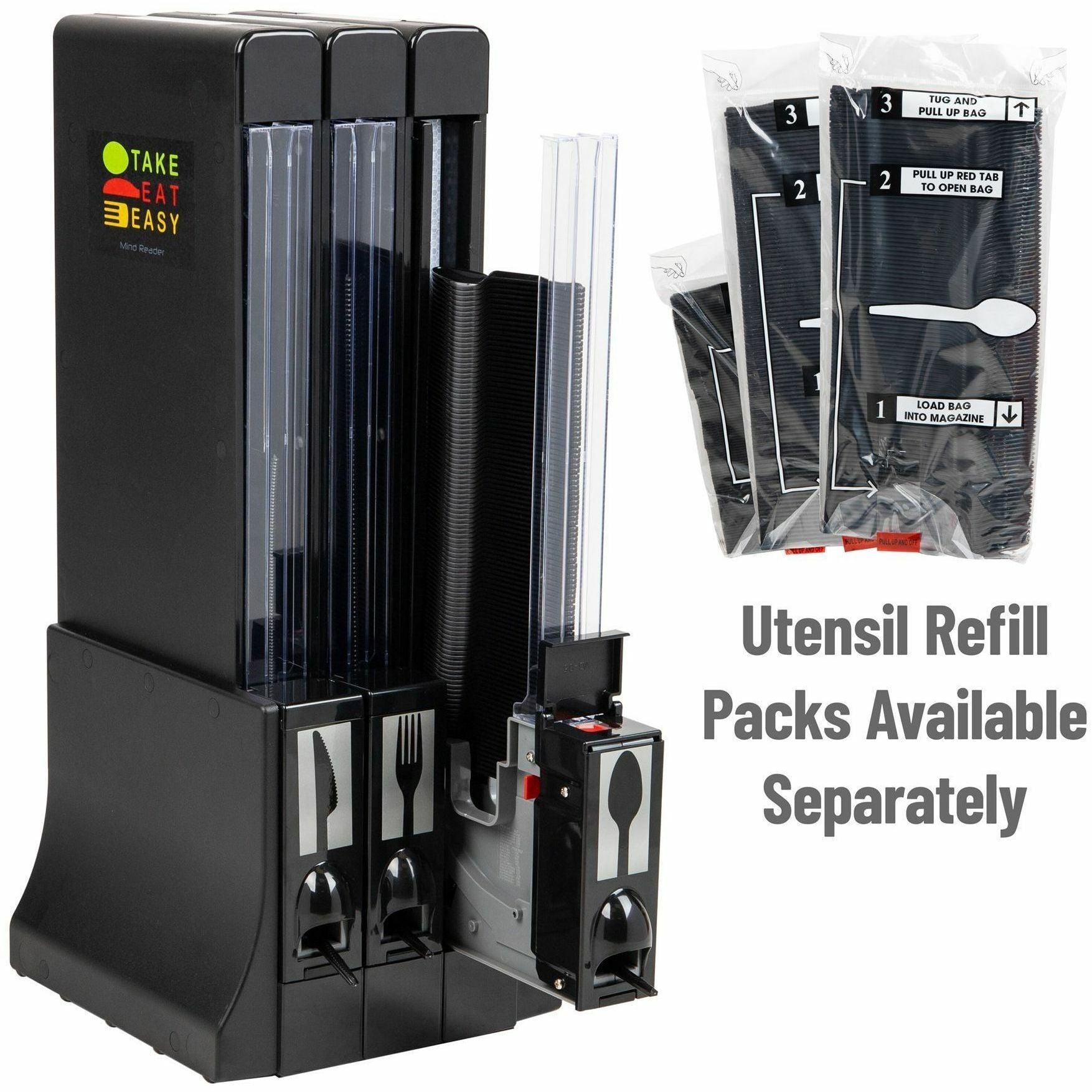 Mind Reader 3-Compartment Utensil Dispenser Organizer (CUTDISPBK)