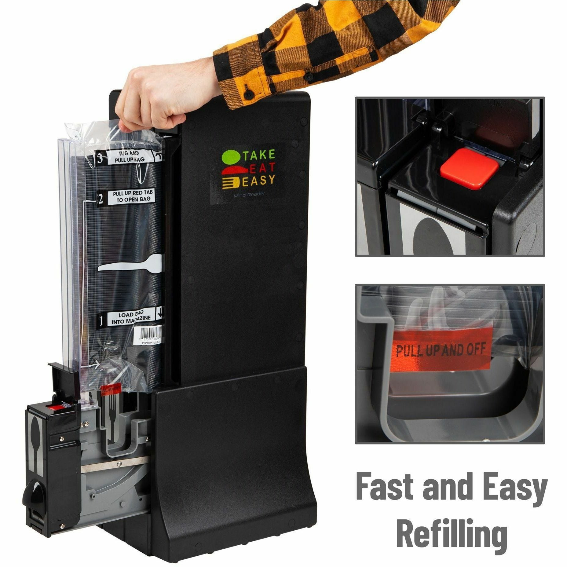 Mind Reader 3-Compartment Utensil Dispenser Organizer (CUTDISPBK)