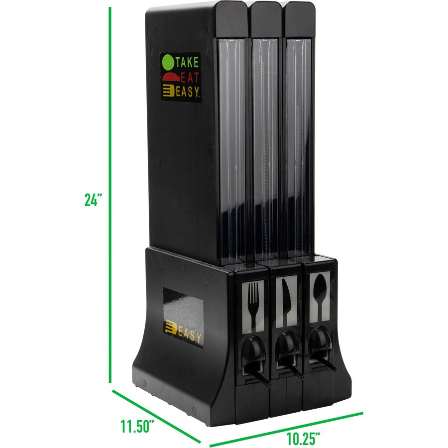 Mind Reader 3-Compartment Utensil Dispenser Organizer (CUTDISPBK)