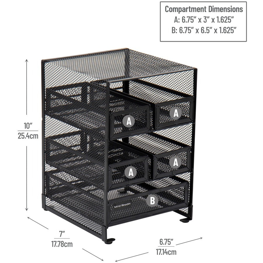 Mind Reader Network 5-Compartment Tea Bag Organizer (MMTDR5)