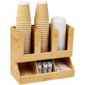 Mind Reader 6-Compartment Cup/Lid Bamboo Organizer (UPBMB)