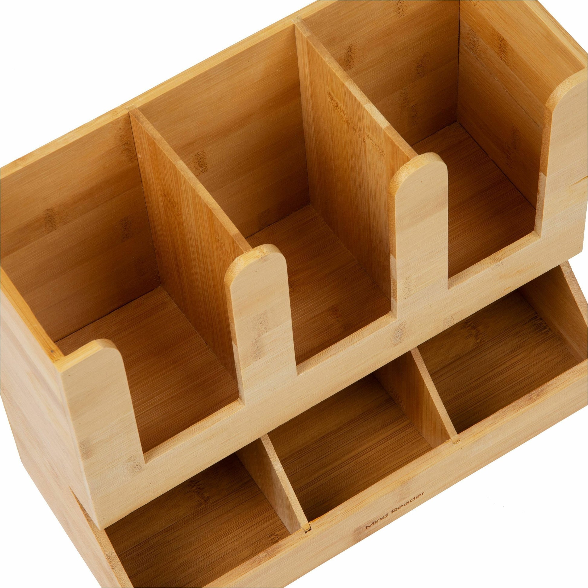 Mind Reader 6-Compartment Cup/Lid Bamboo Organizer (UPBMB)