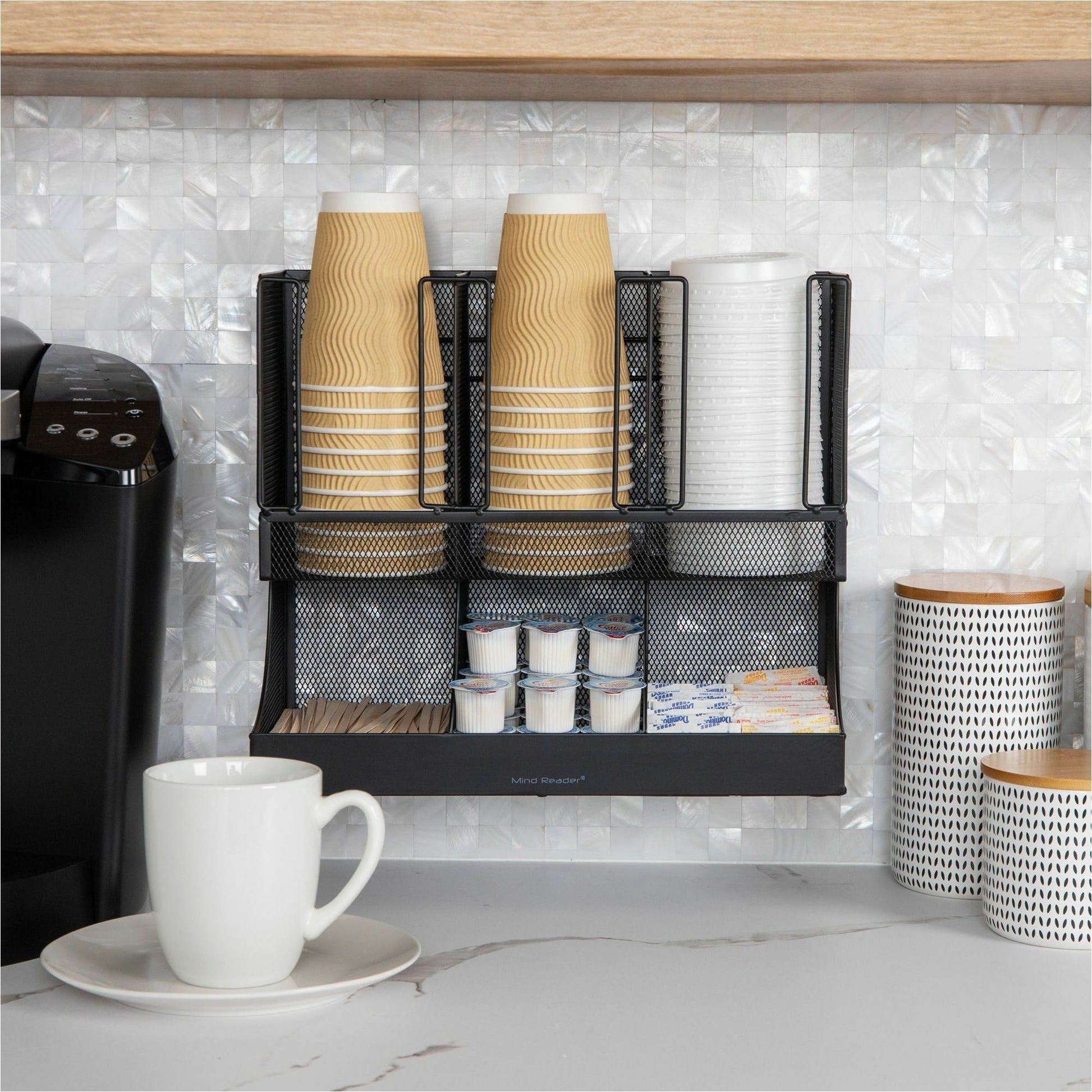 Mind Reader 6-Compartment Coffee Condiment Organizer (UPMESH)