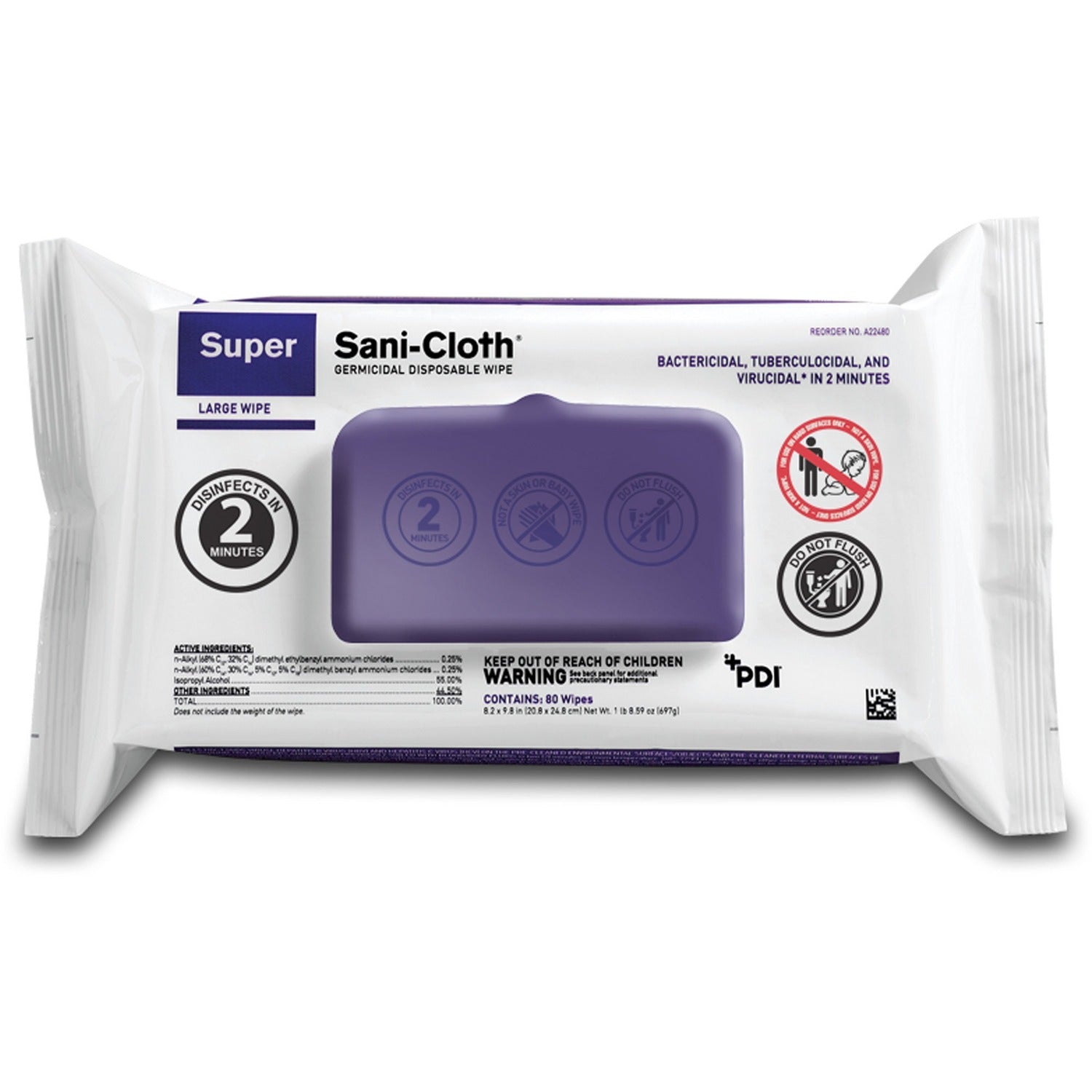 PDI HC Super Sani-Cloth Germicidal Disposable Wipe (A22480)