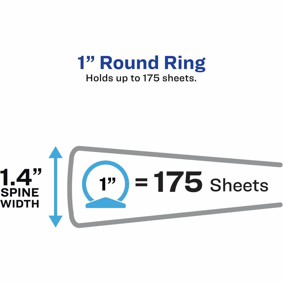  Flexi-View 3 Ring Binder, 1 Inch Round Rings, 1 Red Binder (17606)