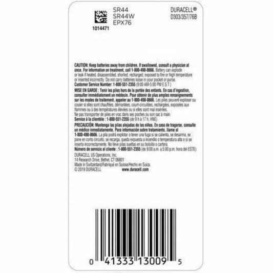 Duracell 303/357 Silver Oxide Battery (DL303357)